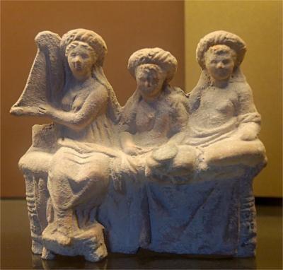 628px-banqueters_hetaera_louvre_myr272Hetaera and banqueters, from Myrina, Greece, circa 25 BCE